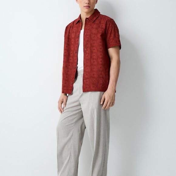 BNWT SS25 LES DEUX HECTOR ANGLAISE SS SHIRT S - Picture 12 of 13